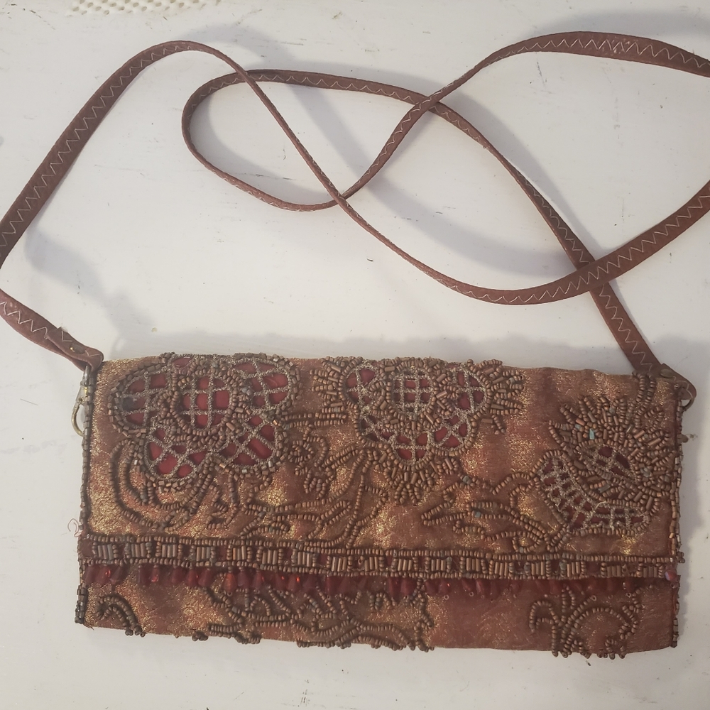 Beautiful Small Cloth Purse with Intricate Bead Detailing